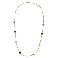 Lange Halskette von Louis Vuitton Gamble mit mehrfarbigen Kristallen und goldfarbenem Metall