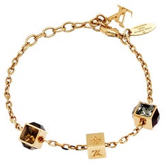 Louis Vuitton Gamble Multicolored Crystals Gold Tone Bracelet