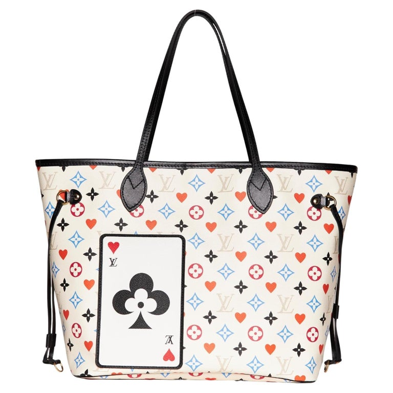 Louis Vuitton Neverfull MM Game On White in Coated Canvas with