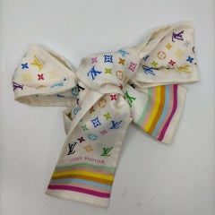 Louis Vuitton Game On White Monogram Multicolor Bandeau Silk Twilly Scarf 861654