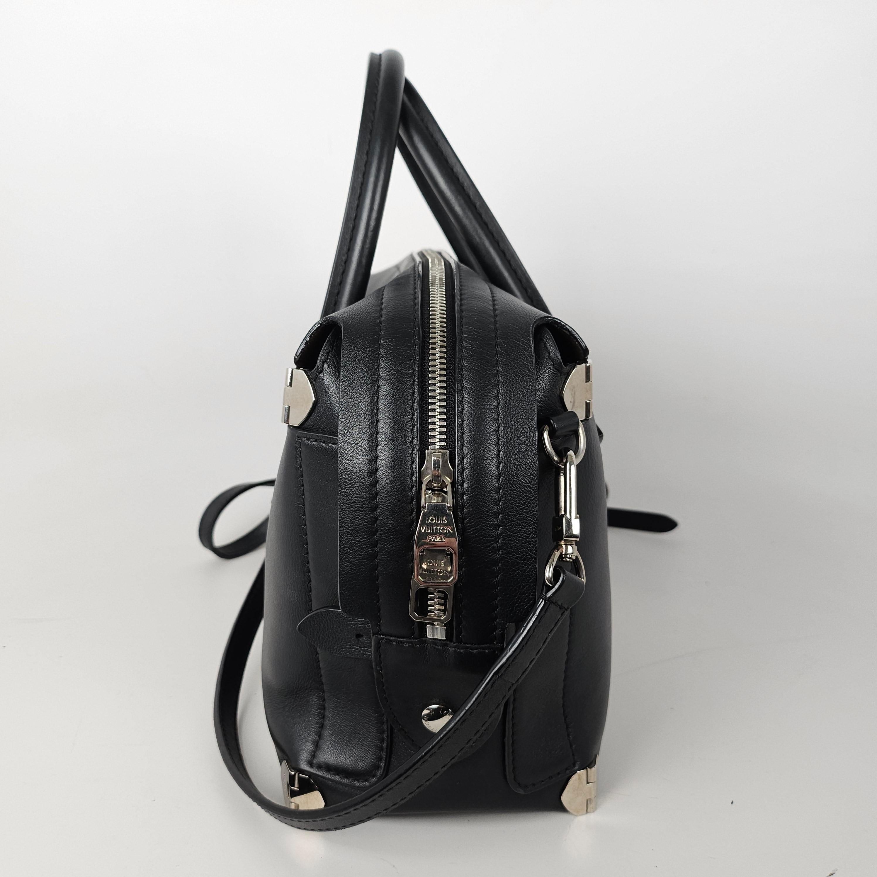 Louis Vuitton Garance Black Leather Satchel 2