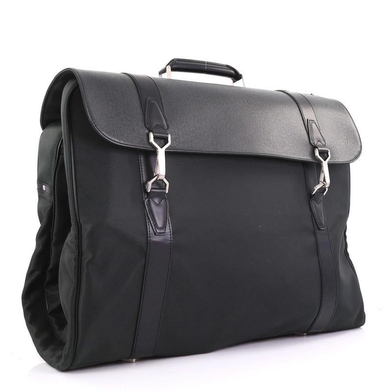 Louis Vuitton Garment Carrier Bag Nylon with Taiga Leather Two Hangers