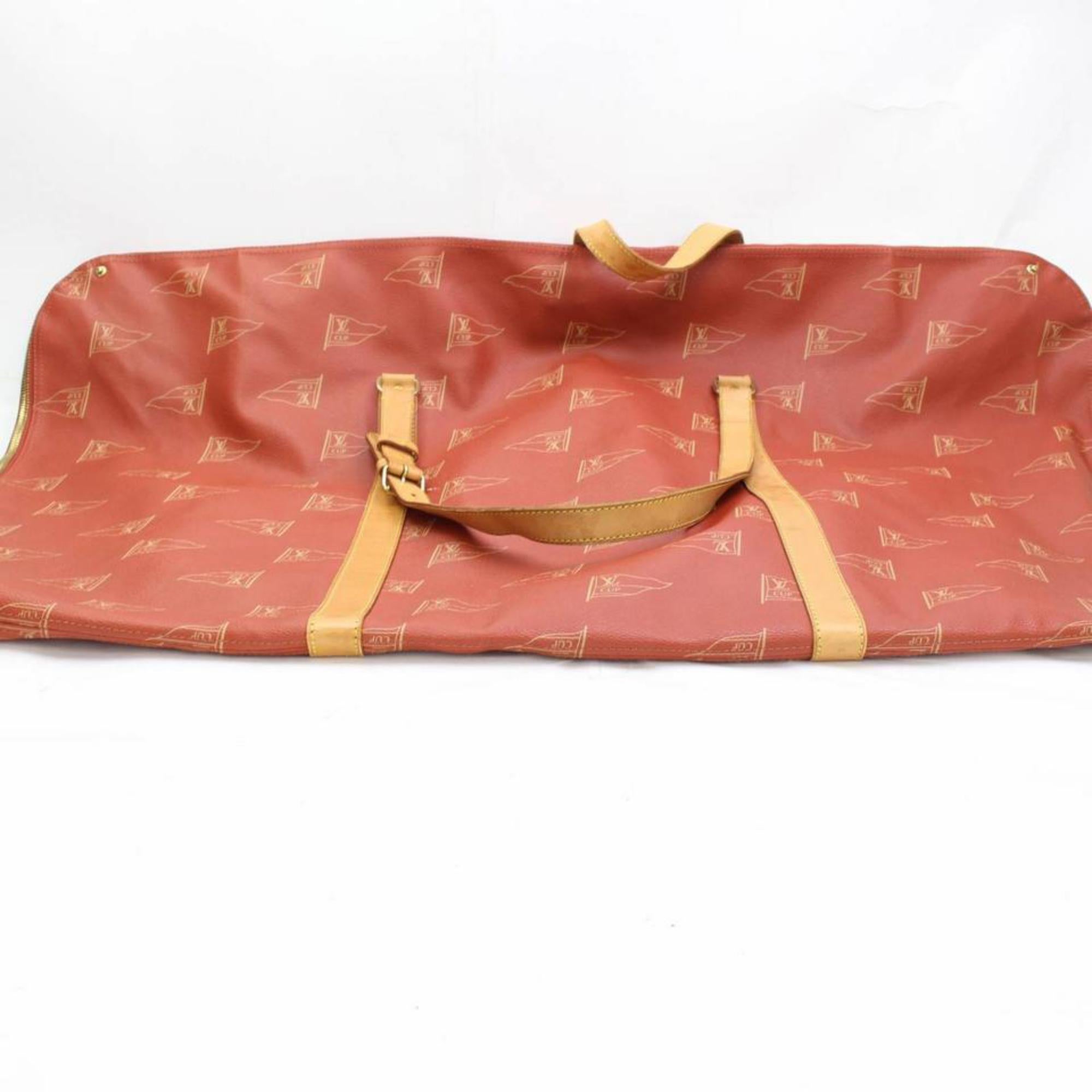 Louis Vuitton Garment Cover (Limited Edition) 1995 Cup 867510 Red Weekend/Travel For Sale 5