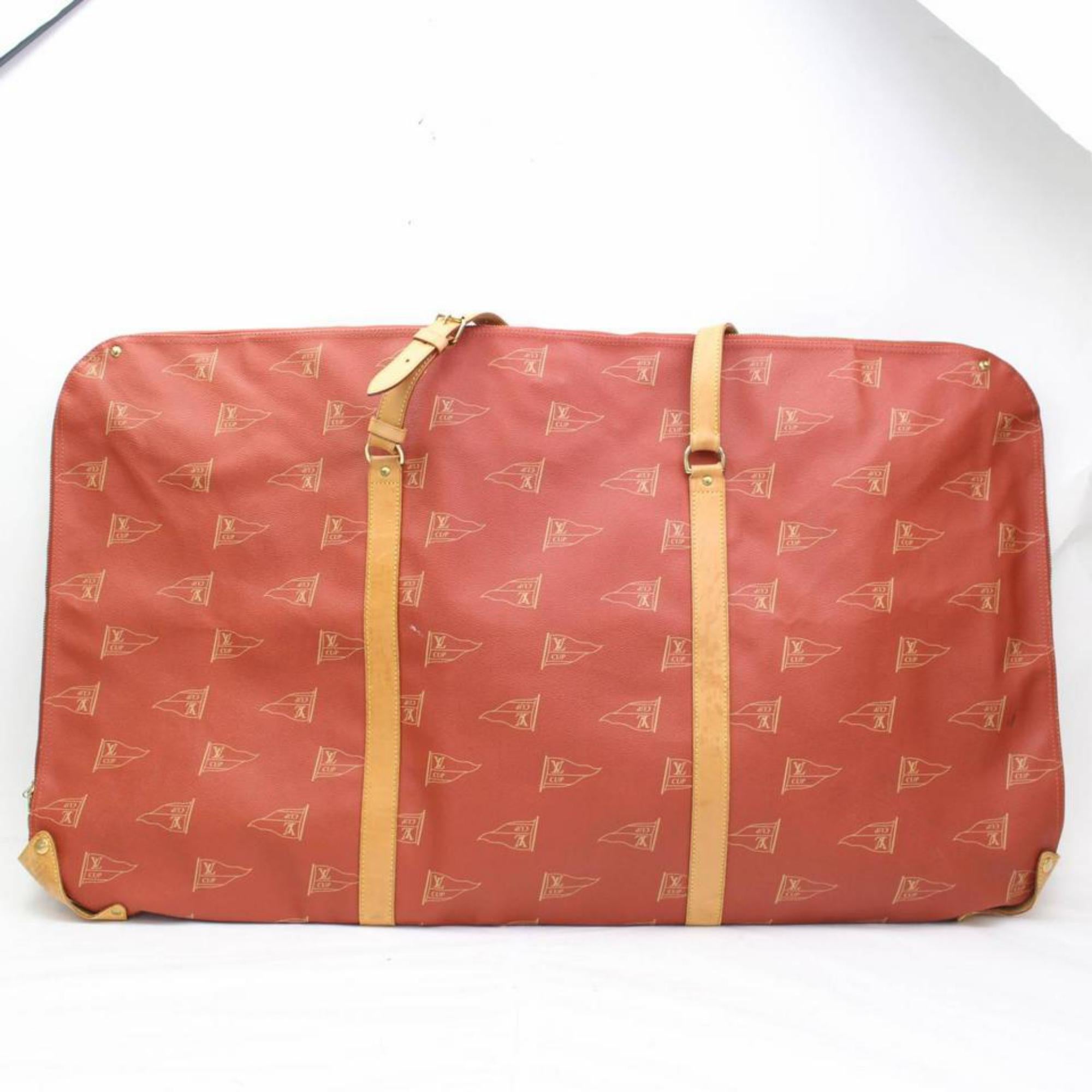 Louis Vuitton Garment Cover (Limited Edition) 1995 Cup 867510 Red Weekend/Travel For Sale 2