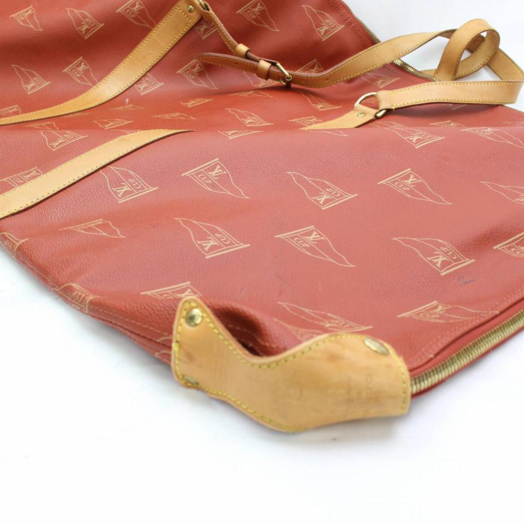 Louis Vuitton Garment Cover (Limited Edition) 1995 Cup 867510 Red Weekend/Travel For Sale 3