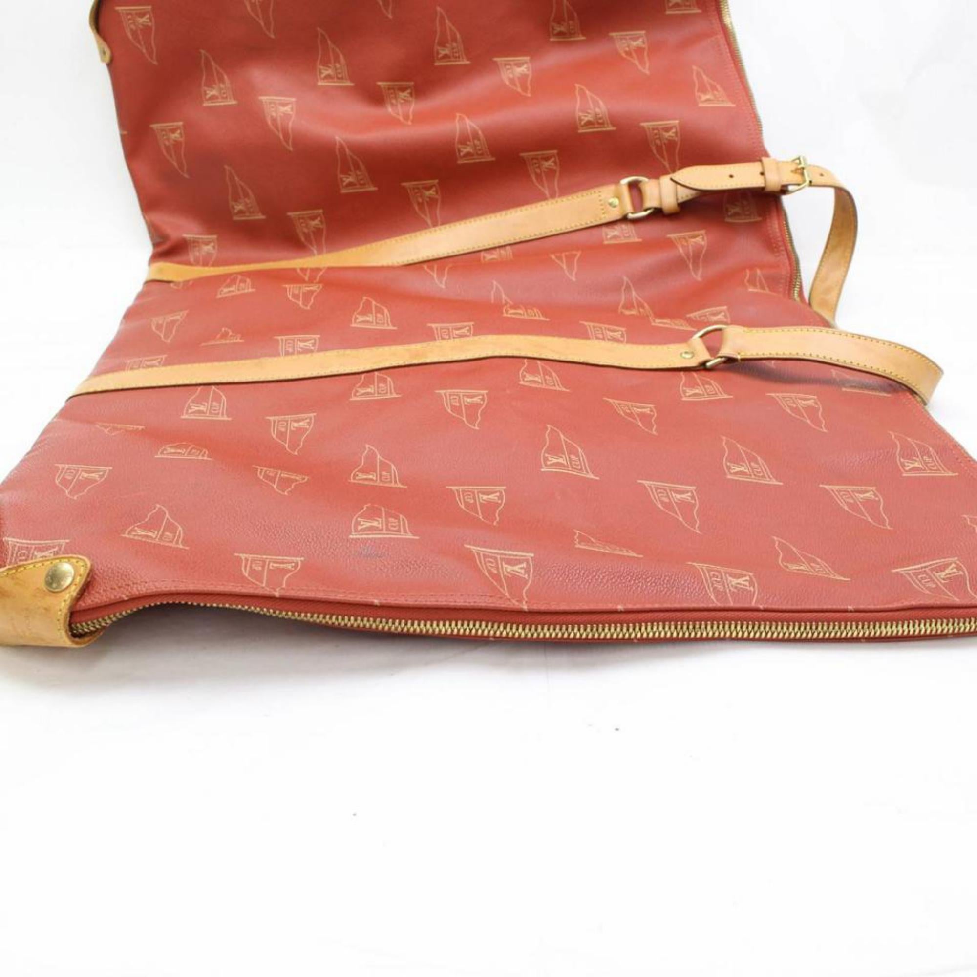 Louis Vuitton Garment Cover (Limited Edition) 1995 Cup 867510 Red Weekend/Travel For Sale 4