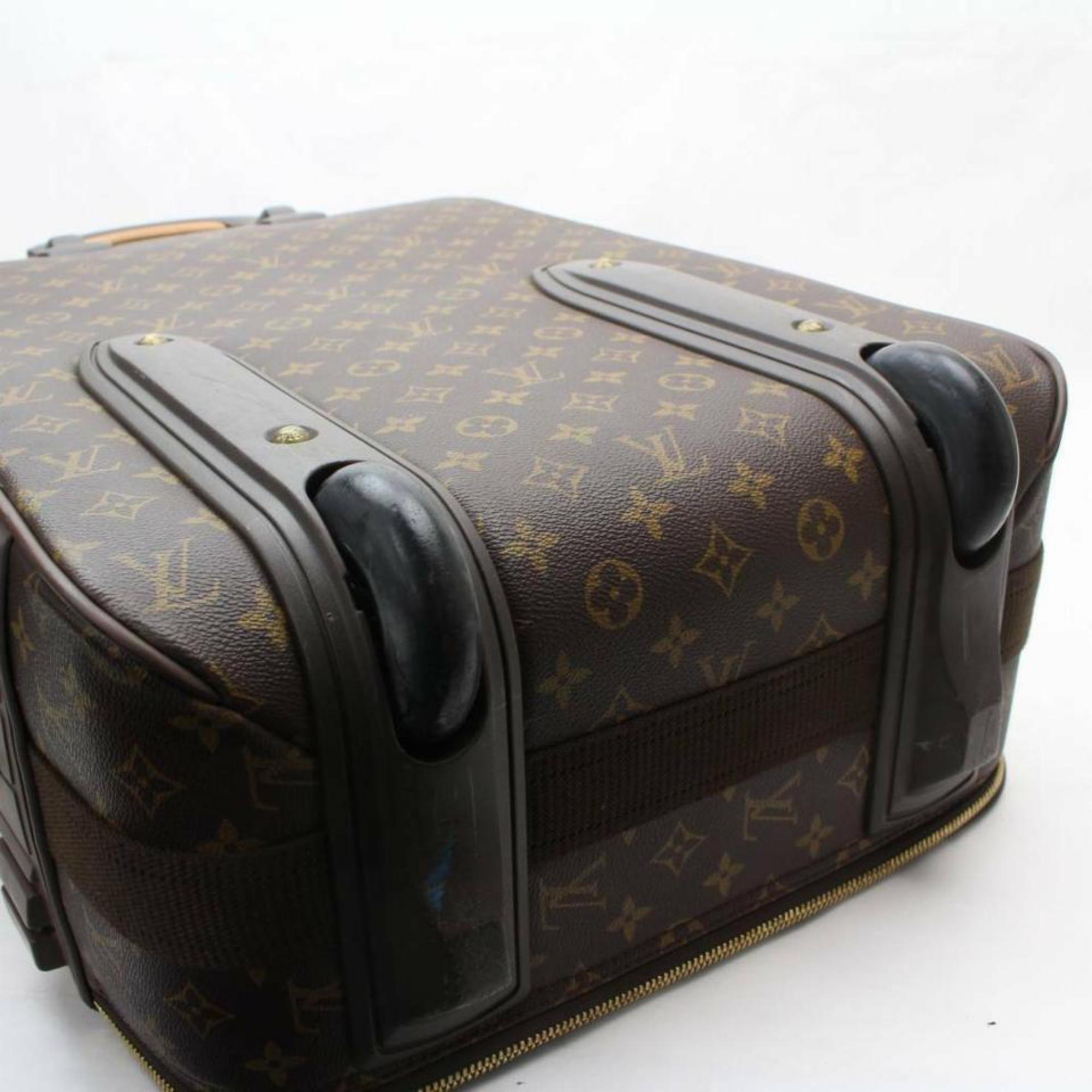 Louis Vuitton Garment Cover Rolling Luggage with 870298 Brown Canvas Travel Bag For Sale 4