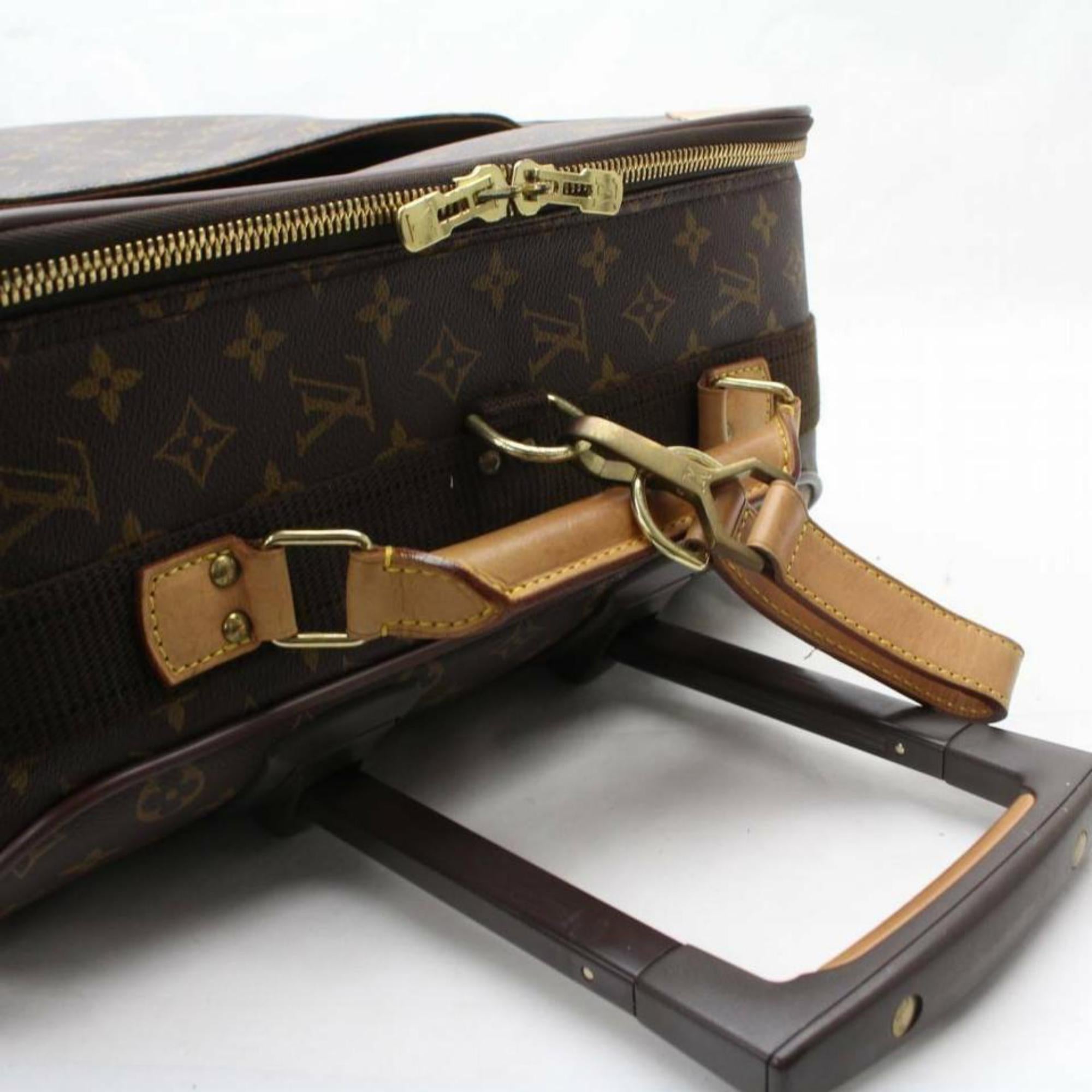 Louis Vuitton Garment Cover Rolling Luggage with 870298 Brown Canvas Travel Bag In Good Condition For Sale In Forest Hills, NY