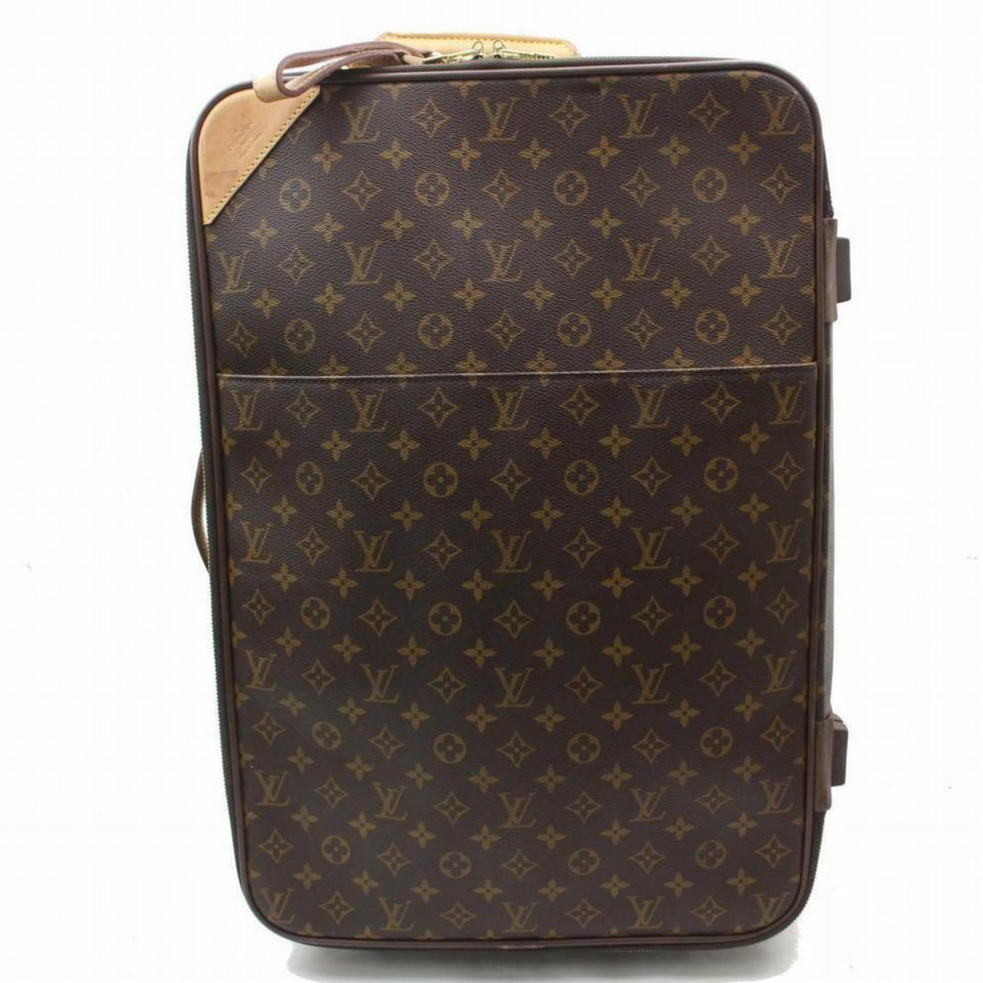 Women's or Men's Louis Vuitton Garment Cover Rolling Luggage with 870298 Brown Canvas Travel Bag For Sale