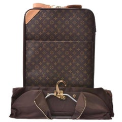 Louis Vuitton Garment Cover Rolling Luggage with 870298 Brown Canvas Travel Bag