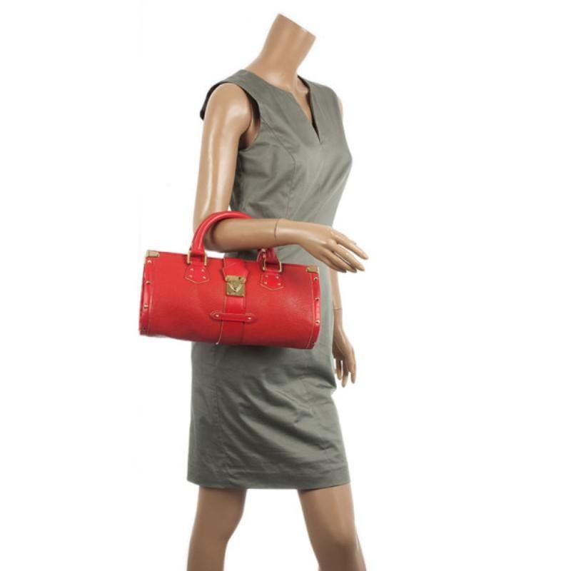 Red Louis Vuitton Geranium Suhali Leather L'Epanoui PM Bag
