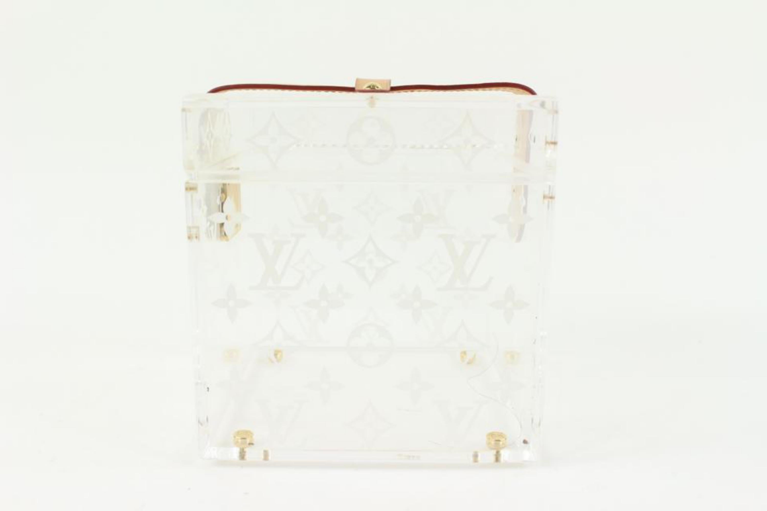 Beige Louis Vuitton GI0481 Transparent Plexiglass Cube Scott Box 81lk33s