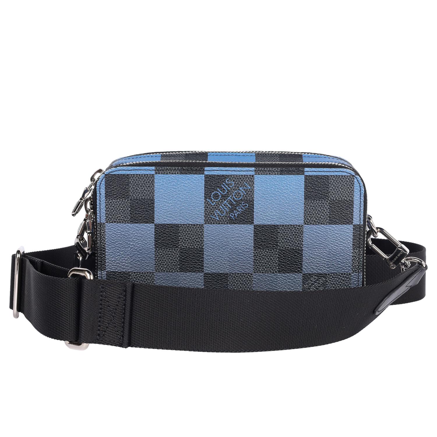 Black LOUIS VUITTON Giant Damier Graphite Alpha Wearable Wallet Navy For Sale