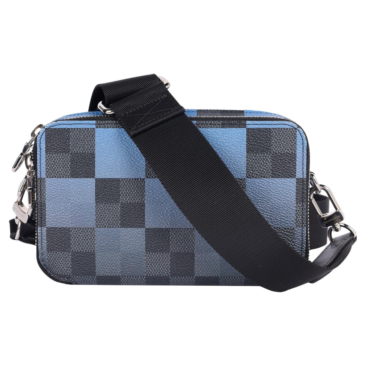 LOUIS VUITTON Giant Damier Graphite Alpha Wearable Wallet Navy For Sale