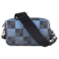 LOUIS VUITTON Giant Damier Graphite Alpha Wearable Wallet Navy