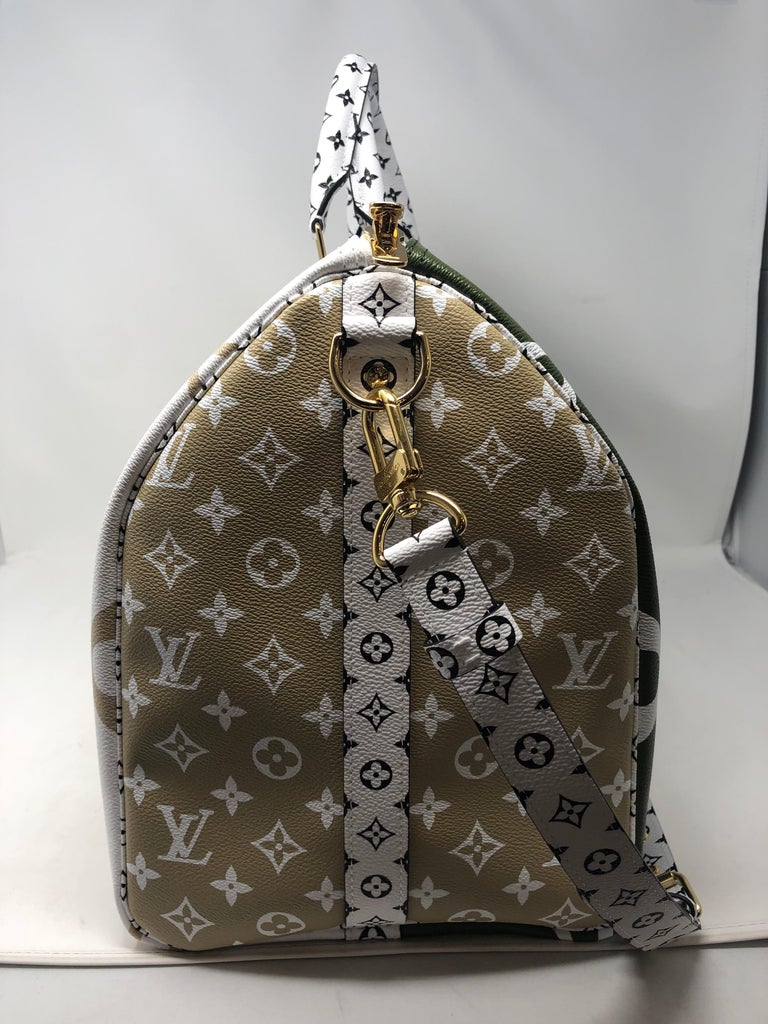  Louis Vuitton  Giant  Green Keepall 50 Bandouliere For Sale 