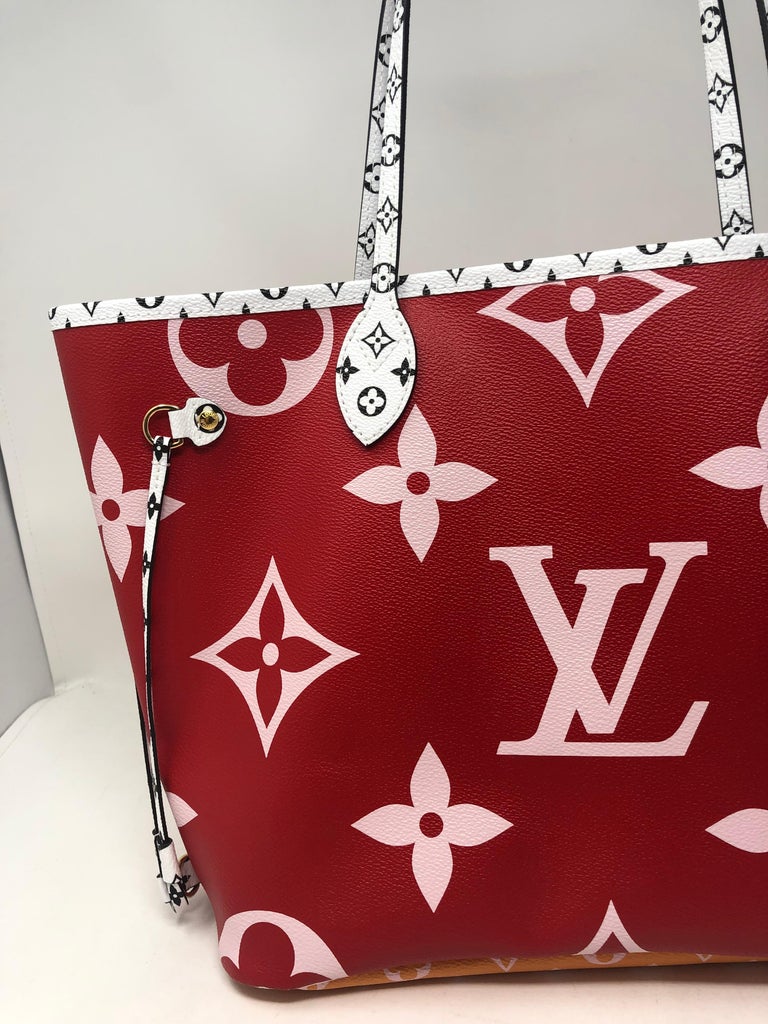  Louis Vuitton  Giant  Mono  Rouge Neverfull MM at 1stdibs