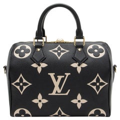 Louis Vuitton Giant Monogram Empreinte Bicolor Speedy Bandouliere 25 Satchel