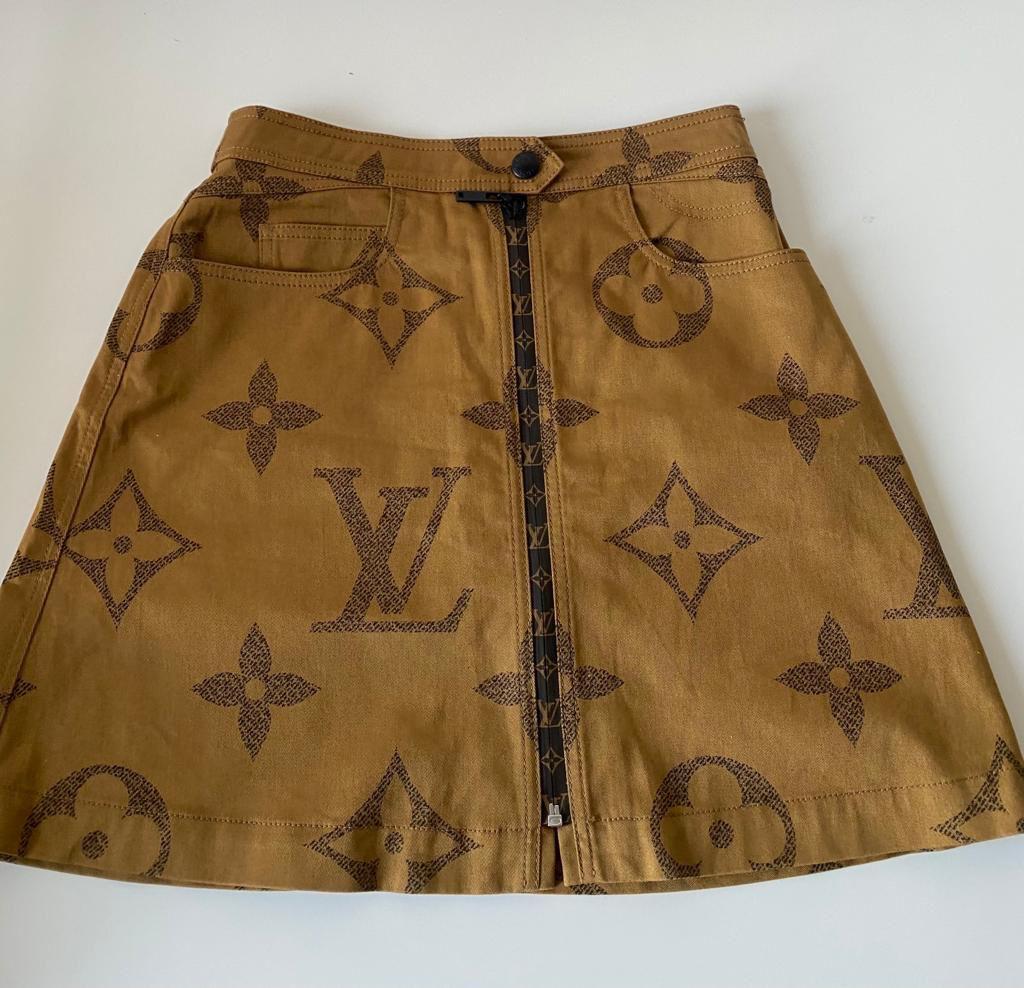 Louis Vuitton jupe en toile avec monogramme géant en vente 1