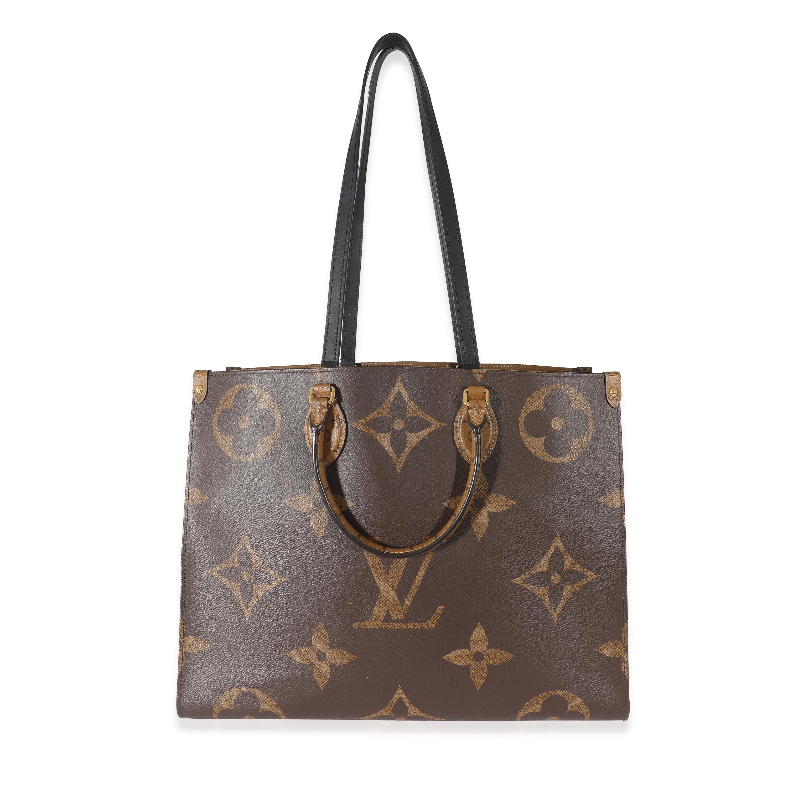 Listing Title: Louis Vuitton Giant Monogram Reverse Canvas Onthego GM
SKU: 133361
MSRP: 3250.00 USD
Condition: Pre-owned 
Handbag Condition: Good
Condition Comments: Item is in good condition with apparent signs of wear. Exterior corner scuffing and