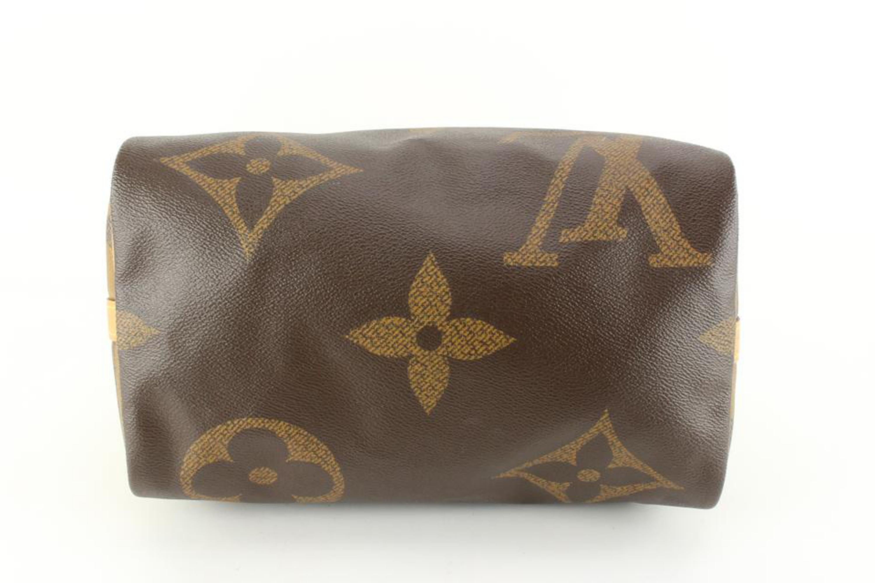 Louis Vuitton Giant Monogram Reverse Speedy Bandouliere 30 with Strao 65lk725s In Excellent Condition In Dix hills, NY