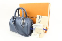 Louis Vuitton Giant Navy Monogram Empreinte Speedy Bandouliere 20 78lk317s