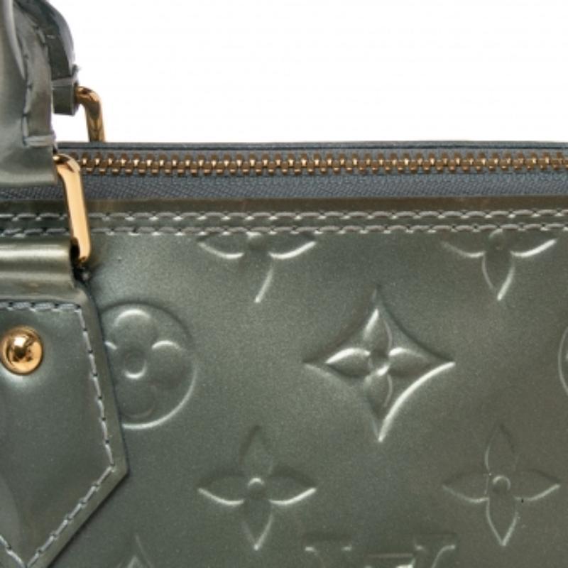 Gray Louis Vuitton Givre Monogram Vernis Alma GM Bag For Sale