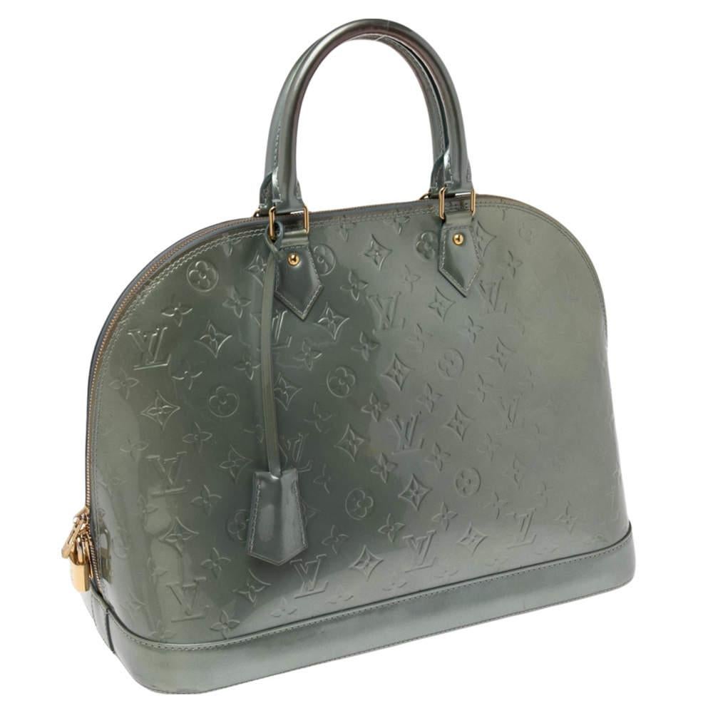 Bolso Louis Vuitton Givre Monograma Vernis Alma GM Gris