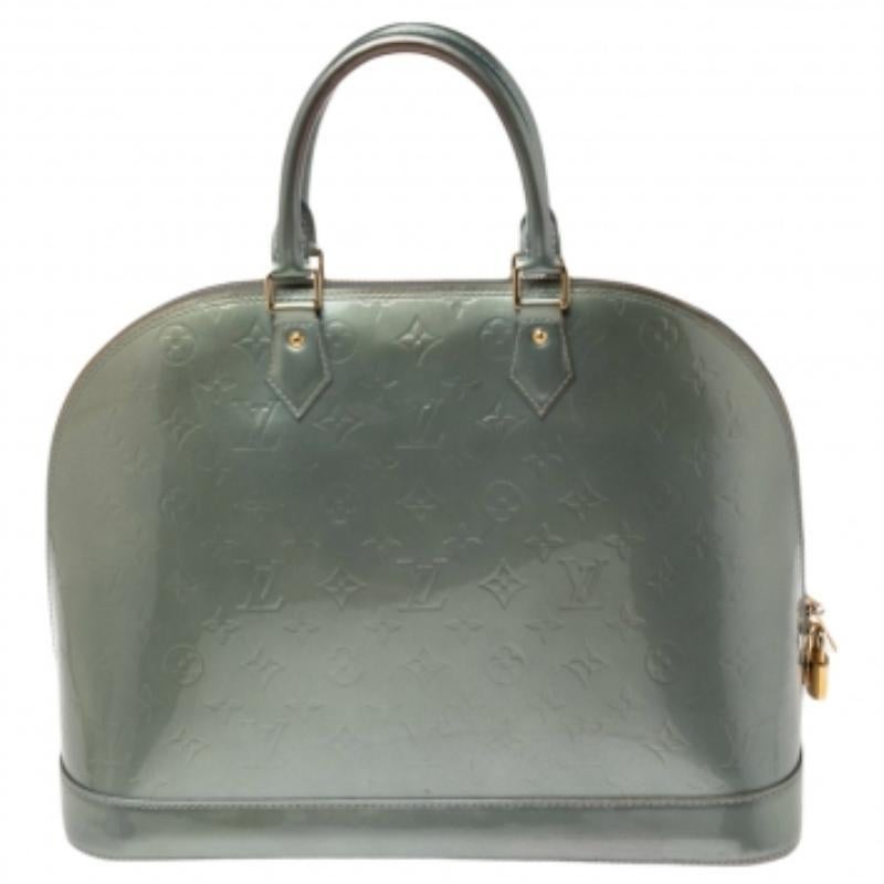 Louis Vuitton Givre Monogram Vernis Alma GM Bag In Fair Condition For Sale In Dubai, Al Qouz 2