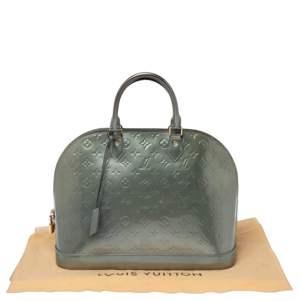 Louis Vuitton Givre Monogram Vernis Alma GM Bag For Sale 2