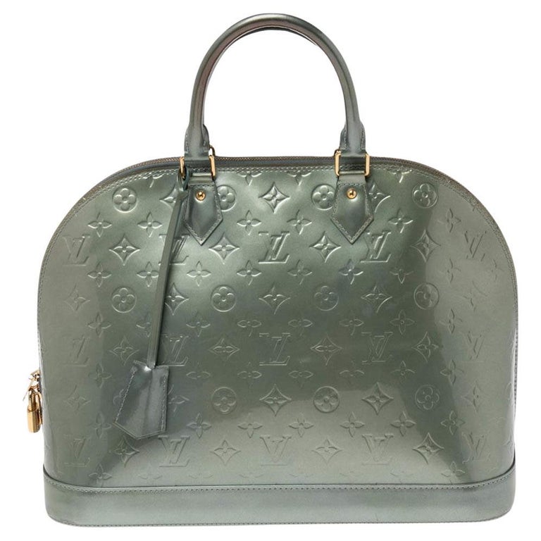 Louis Vuitton Givre Monogram Vernis Alma GM Bag For Sale