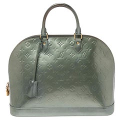 Used Louis Vuitton Givre Monogram Vernis Alma GM Bag