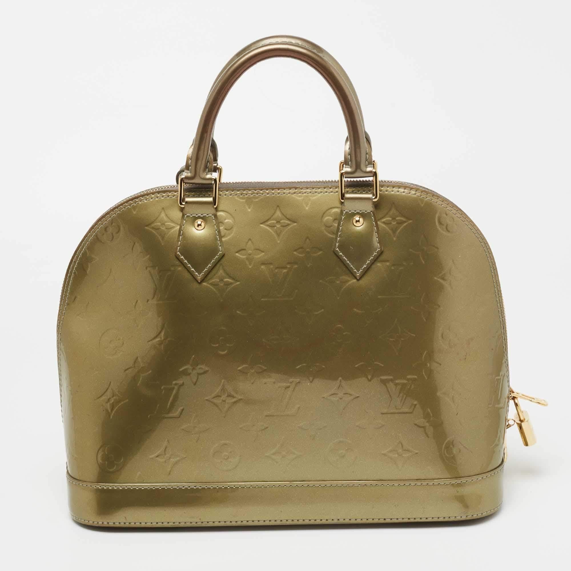 Louis Vuitton Givre Monogram Vernis Alma GM Bag For Sale at 1stDibs