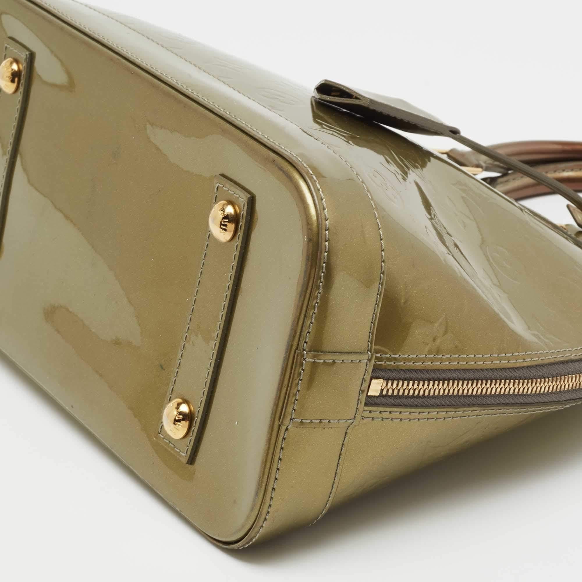 Louis Vuitton Givre Monogram Vernis Alma PM Bag For Sale 1