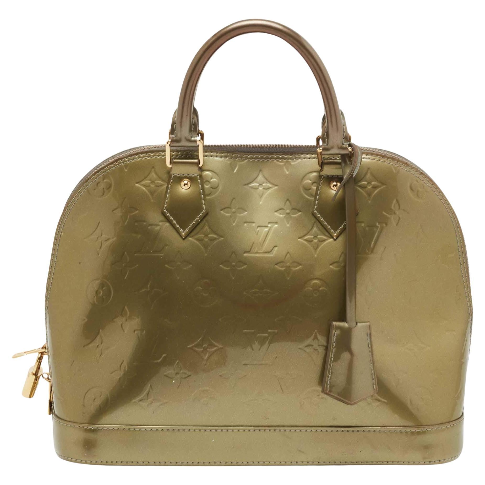 Louis Vuitton Givre Monogram Vernis Alma PM Bag For Sale