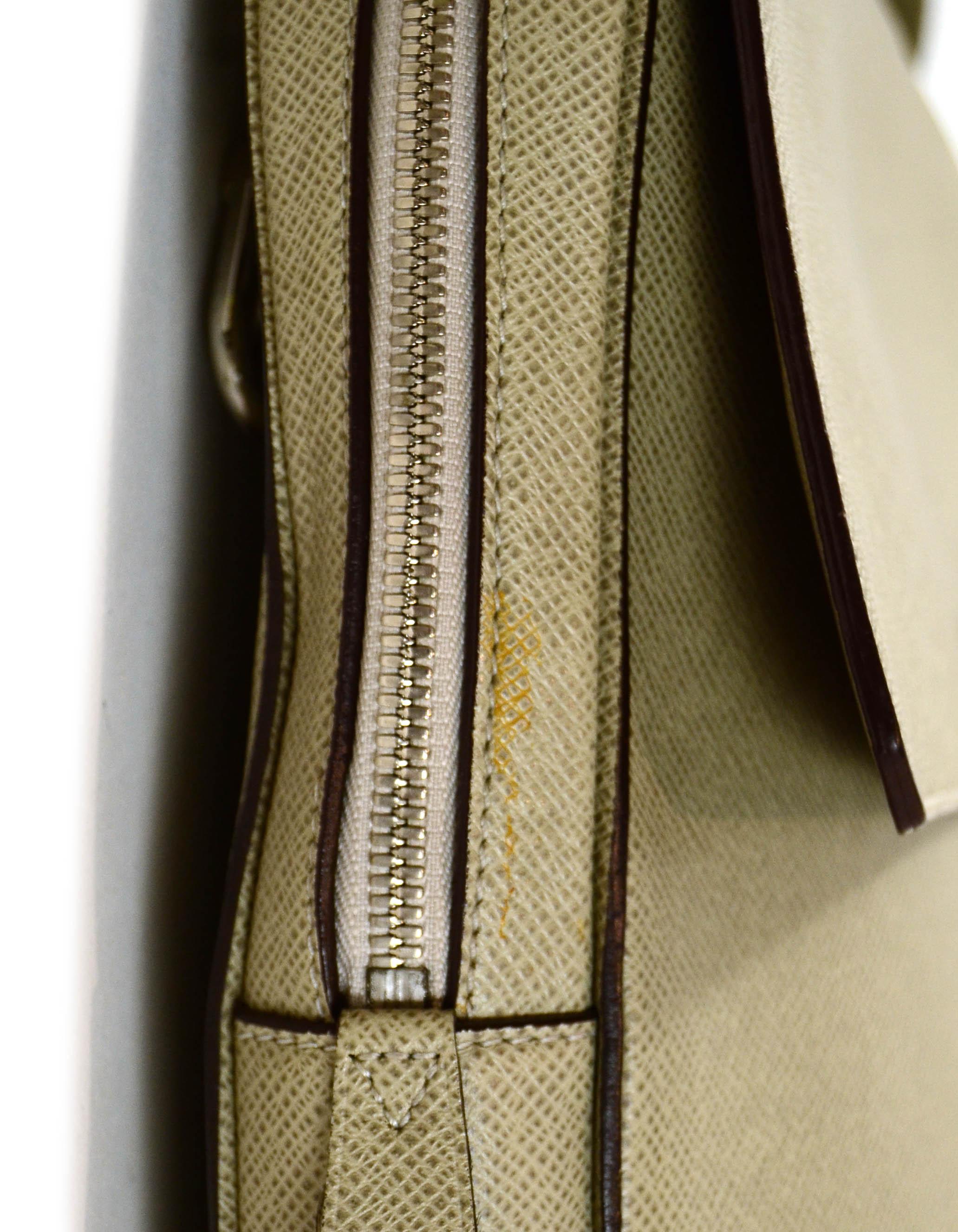 Brown Louis Vuitton Glacier Grey Taiga Leather Vassili PM Messenger Bag rt. $3, 300 For Sale