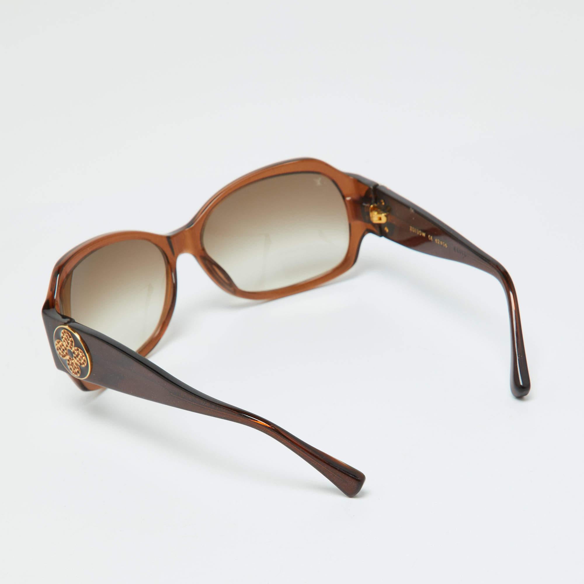 Louis Vuitton Glitter Brown Gradient Z0135W Ursula Strass Oversized Sunglasses In Good Condition In Dubai, Al Qouz 2