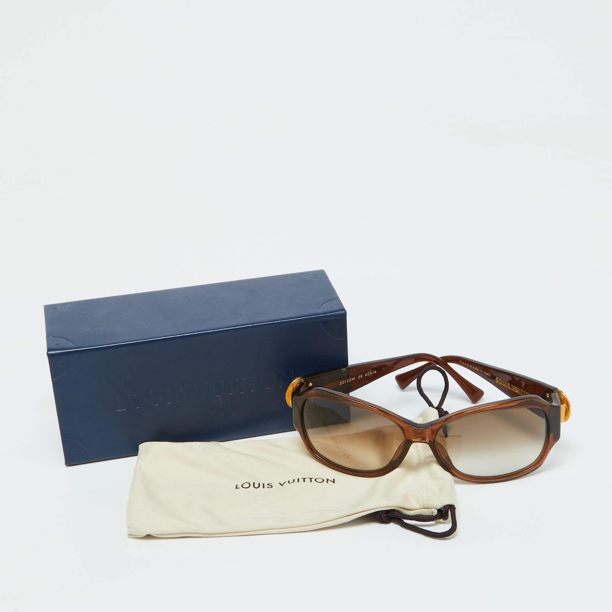 Women's Louis Vuitton Glitter Brown Gradient Z0135W Ursula Strass Oversized Sunglasses