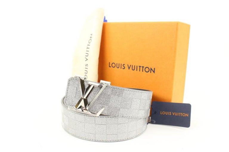Louis Vuitton LV Pyramide Frame 40mm Reversible Belt, Grey, 95