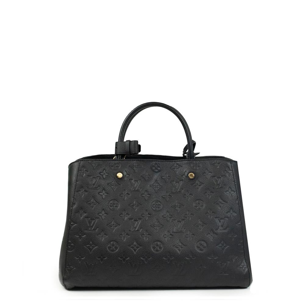 LOUIS VUITTON GM Montaigne Umhängetasche aus schwarzem Leder (Schwarz)