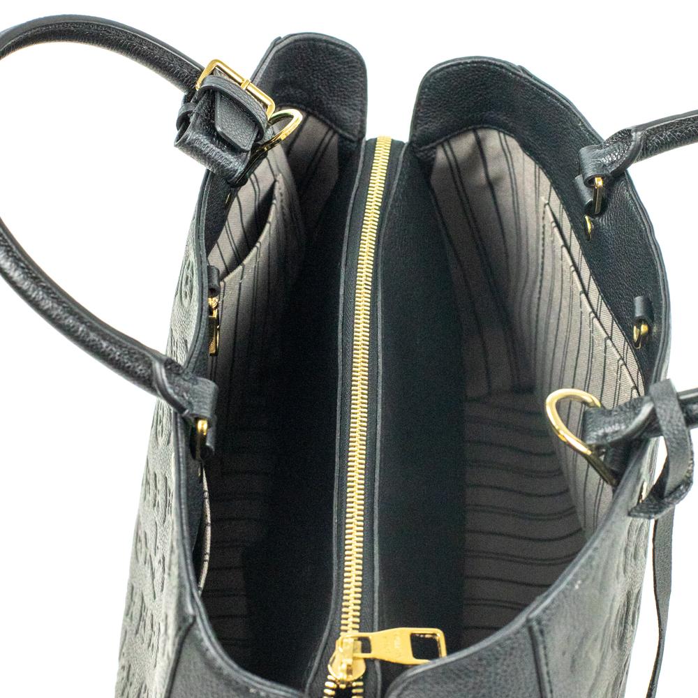 LOUIS VUITTON GM Montaigne Umhängetasche aus schwarzem Leder Damen