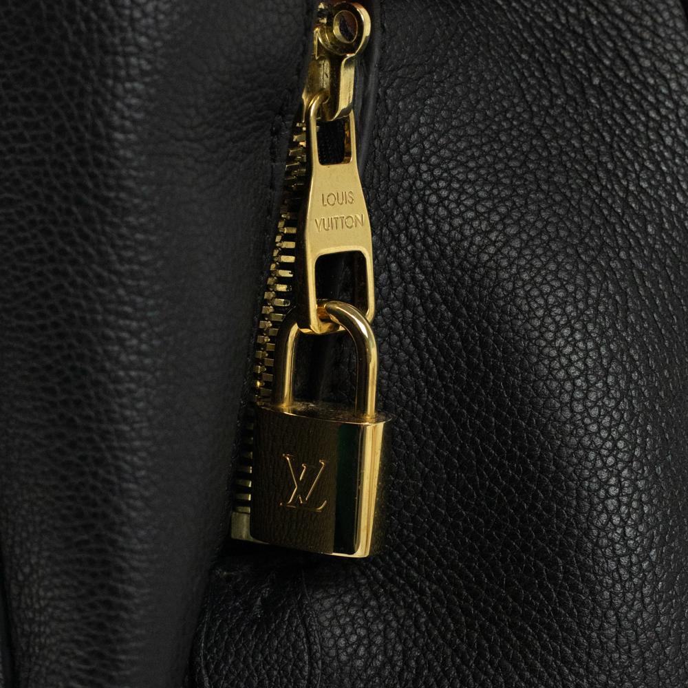 LOUIS VUITTON GM Montaigne Umhängetasche aus schwarzem Leder 3