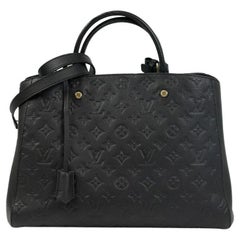 LOUIS VUITTON GM Montaigne Umhängetasche aus schwarzem Leder