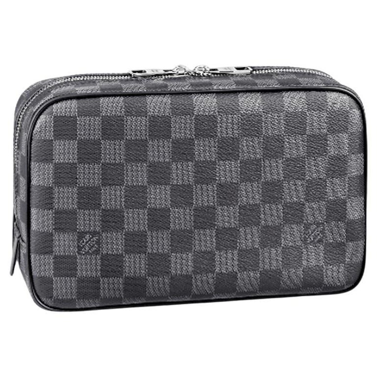 Louis Vuitton Brown Damier Canvas Toiletry Pouch Cosmetic Bag at 1stDibs