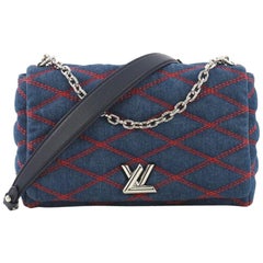 Louis Vuitton GO-14 Handbag Malletage Denim MM at 1stDibs