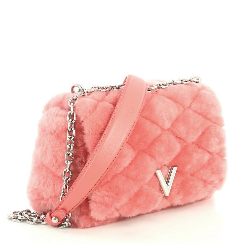Pink Louis Vuitton GO-14 Handbag Malletage Fur PM