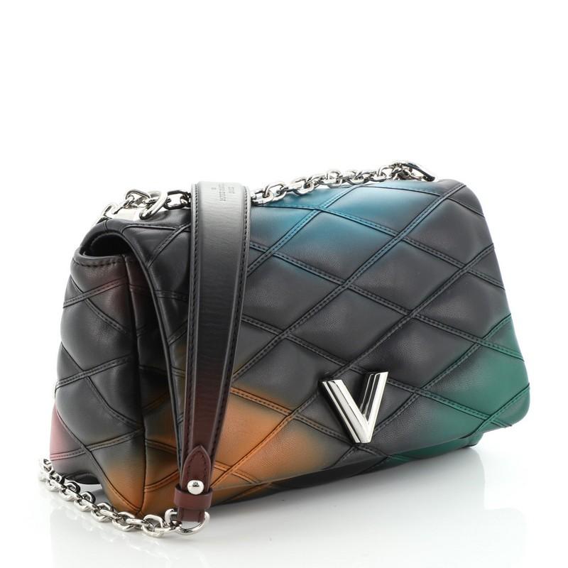 Black Louis Vuitton GO-14 Handbag Malletage Hologram Print Leather PM