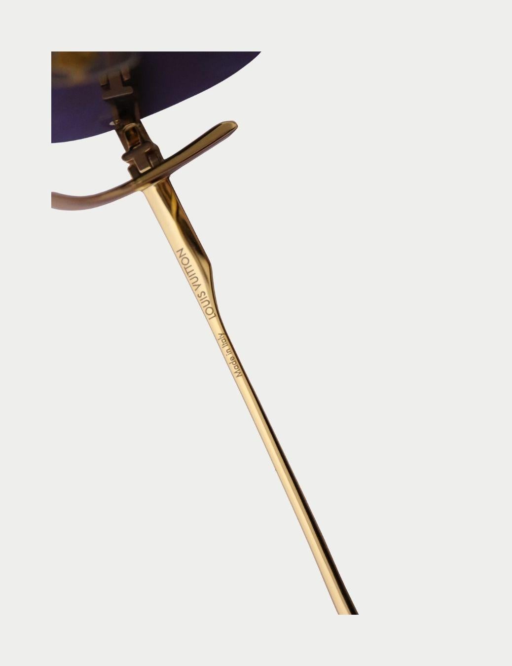 Occhiali da sole Louis Vuitton Aviator oro In condizioni buone in vendita a Amman, JO