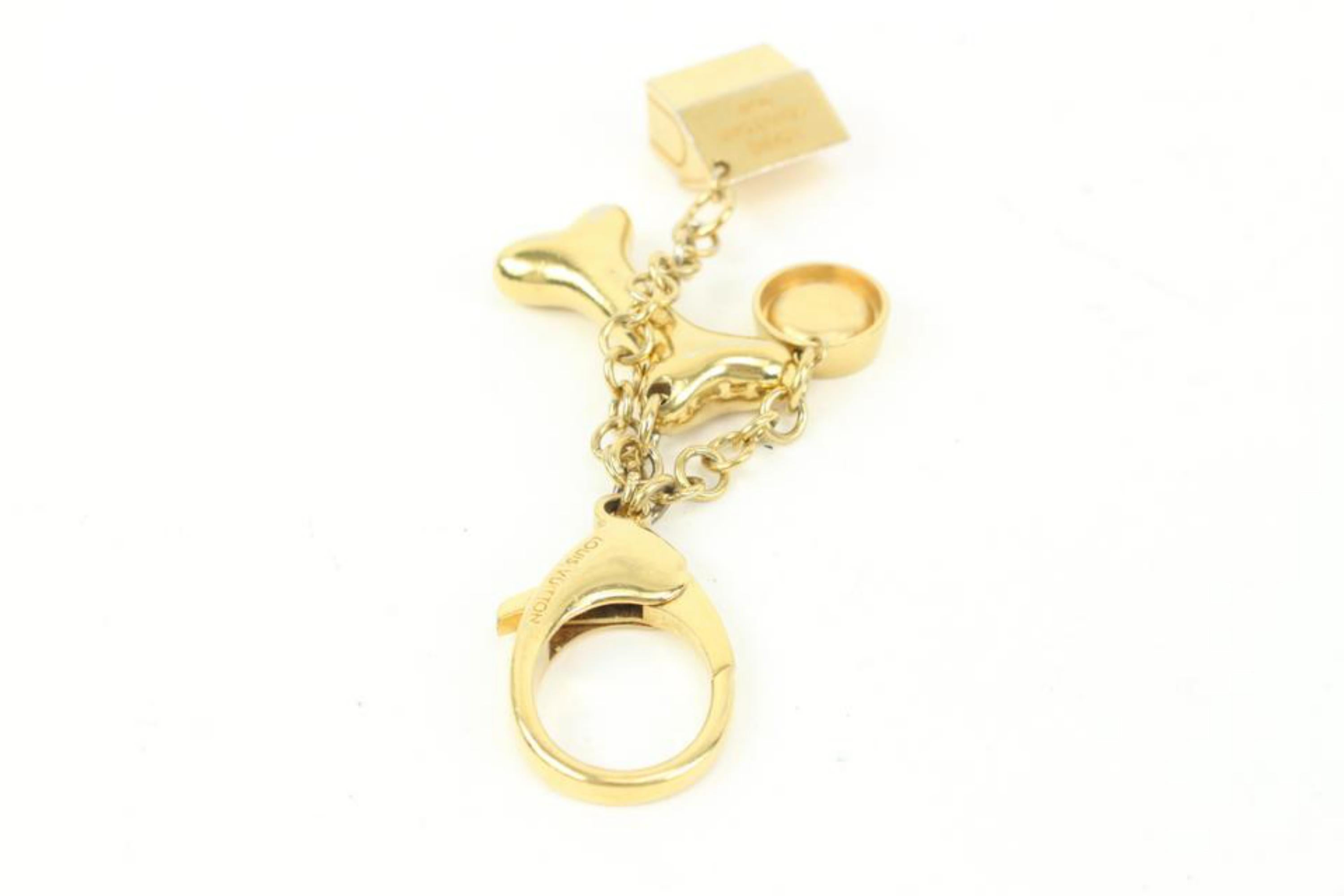Louis Vuitton Gold Bijoux Sac Baxter Keychain Bag Charm Dog Bone 47lv421s 4