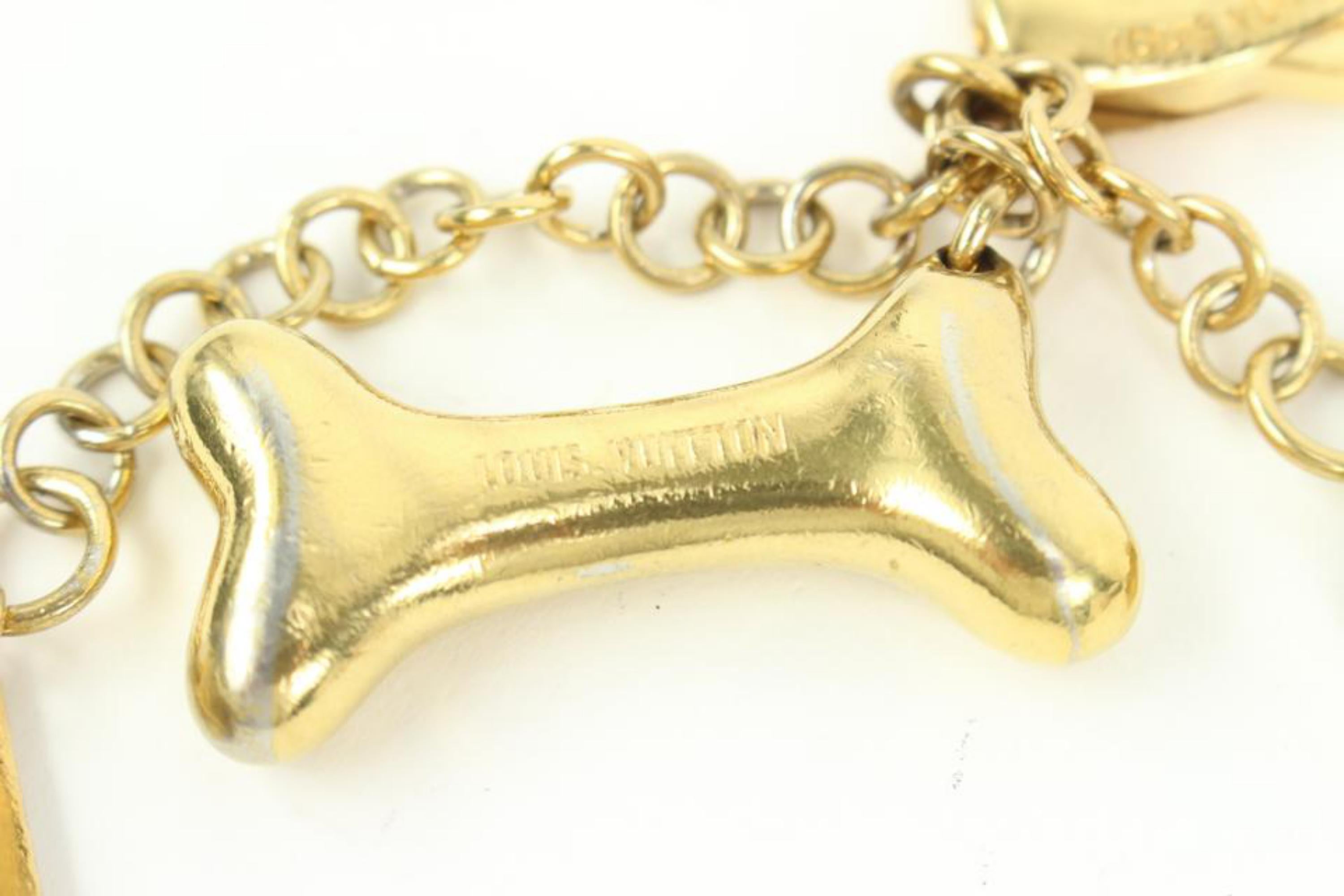 Louis Vuitton Gold Bijoux Sac Baxter Keychain Bag Charm Dog Bone 47lv421s 5